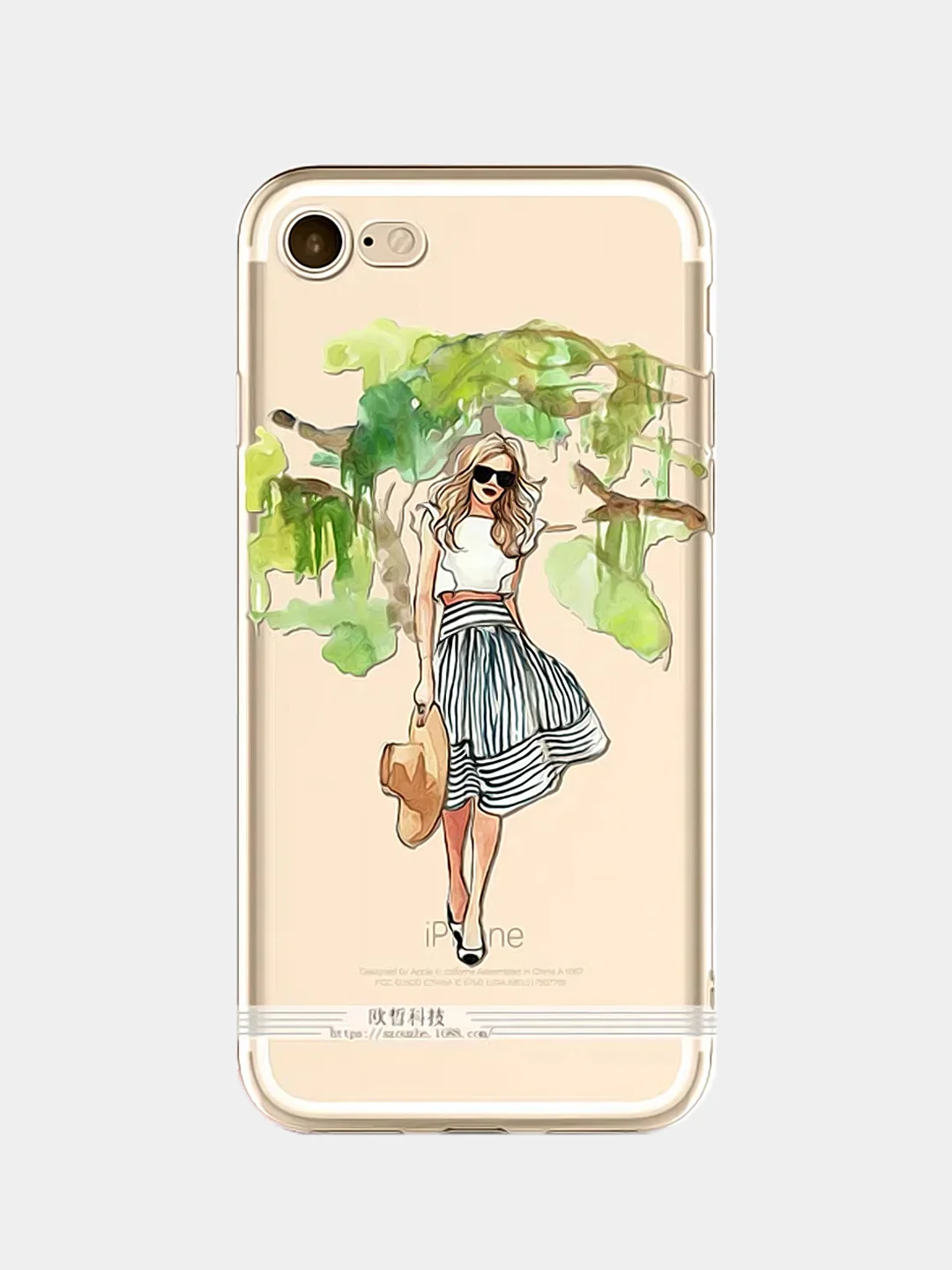 Мятный чехол для Apple iPhone 6/6s / 6 Plus/6s Plus / 7/8 / 7 Plus/8 Plus / 11 / 11 PRO / 11 PRO MAX / XS Max / XR / X/XS  прозрачный силиконовый Девушки