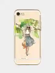 Мятный чехол для Apple iPhone 6/6s / 6 Plus/6s Plus / 7/8 / 7 Plus/8 Plus / 11 / 11 PRO / 11 PRO MAX / XS Max / XR / X/XS  прозрачный силиконовый Девушки