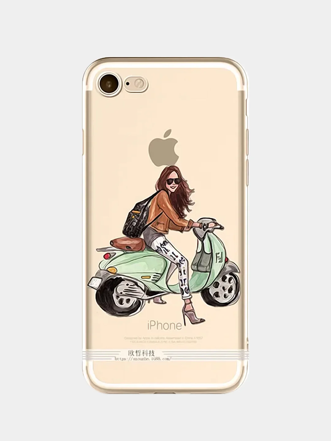 Серый чехол для Apple iPhone 6/6s / 6 Plus/6s Plus / 7/8 / 7 Plus/8 Plus / 11 / 11 PRO / 11 PRO MAX / XS Max / XR / X/XS  прозрачный силиконовый Девушки