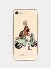 Серый чехол для Apple iPhone 6/6s / 6 Plus/6s Plus / 7/8 / 7 Plus/8 Plus / 11 / 11 PRO / 11 PRO MAX / XS Max / XR / X/XS  прозрачный силиконовый Девушки