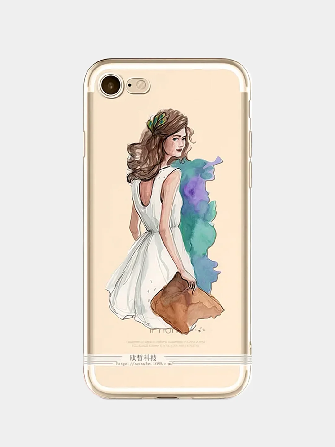 Фуксия чехол для Apple iPhone 6/6s / 6 Plus/6s Plus / 7/8 / 7 Plus/8 Plus / 11 / 11 PRO / 11 PRO MAX / XS Max / XR / X/XS  прозрачный силиконовый Девушки