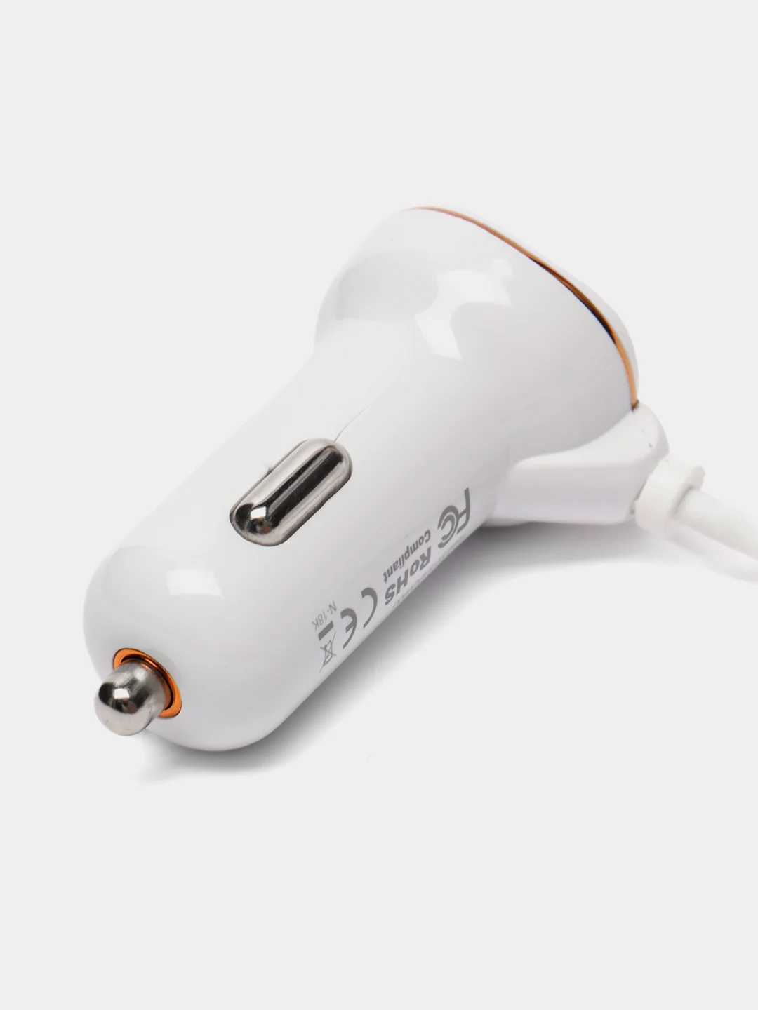 Белый автомобильная зарядка Hoco Z14, Lightning 8-pin, 3.4A, 1 USB