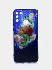 Красный чехол силиконовый с принтом для TECNO Camon 17 (с отпечатком сзади)