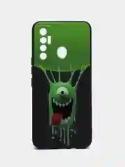 Бежевый меланж чехол силиконовый с принтом для TECNO Camon 17 (с отпечатком сзади)