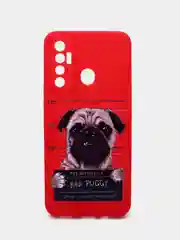 Терракотовый чехол силиконовый с принтом для TECNO Camon 17 (с отпечатком сзади)