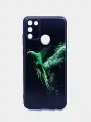 Коричневый чехол силиконовый с принтом для TECNO Camon 17 (с отпечатком сзади)