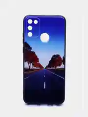 Оранжевый чехол силиконовый с принтом для TECNO Camon 17 (с отпечатком сзади)