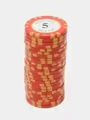 Красный фишки для покера Monte Carlo 14 грамм, номинал 1, 5, 10, 25, 50, 100, 500, 1000 по 25 штук
