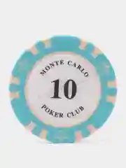 Голубой фишки для покера Monte Carlo 14 грамм, номинал 1, 5, 10, 25, 50, 100, 500, 1000 по 25 штук