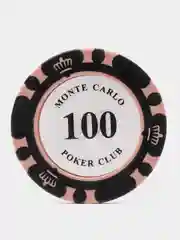 Черный фишки для покера Monte Carlo 14 грамм, номинал 1, 5, 10, 25, 50, 100, 500, 1000 по 25 штук