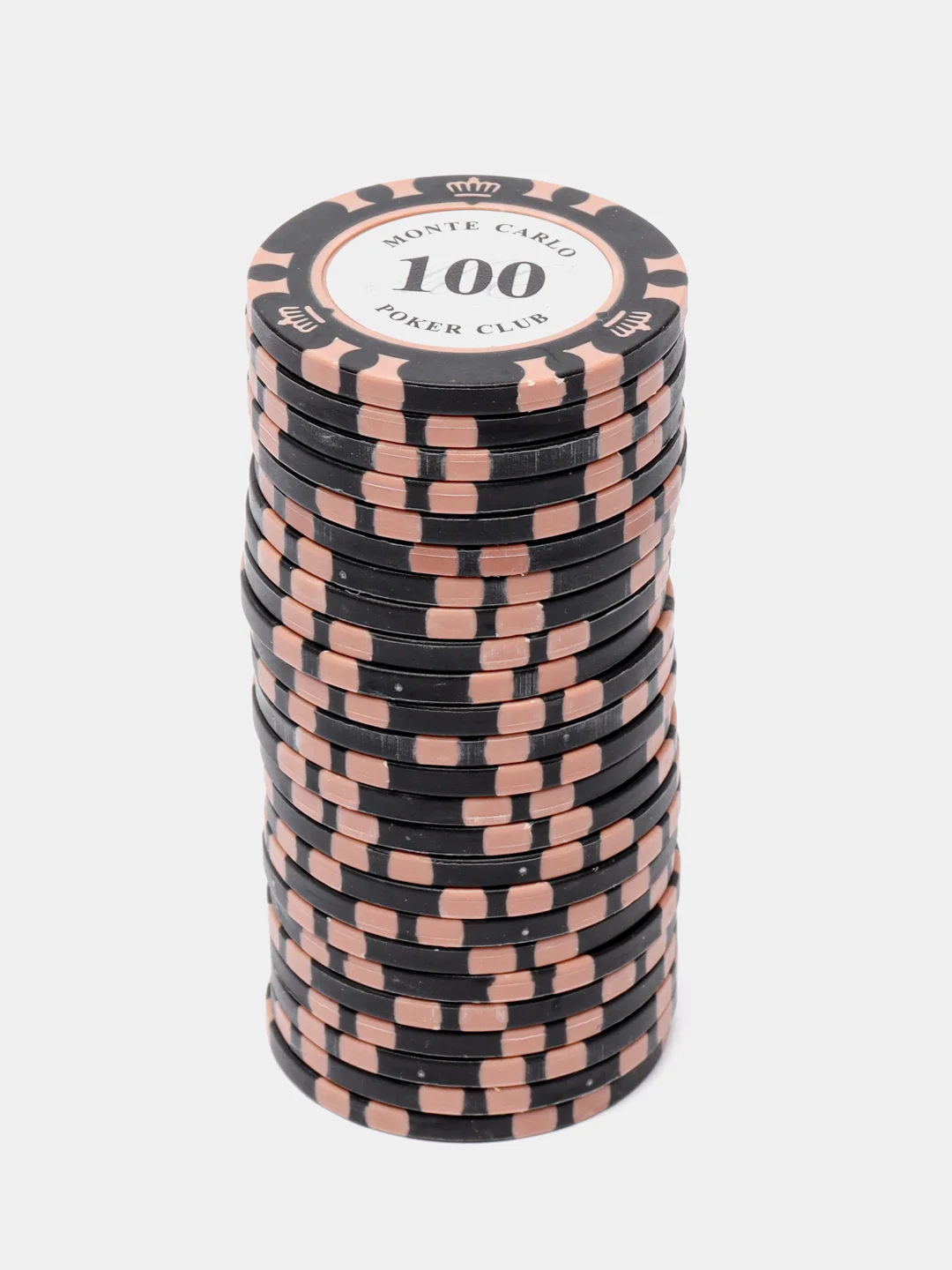 Черный фишки для покера Monte Carlo 14 грамм, номинал 1, 5, 10, 25, 50, 100, 500, 1000 по 25 штук