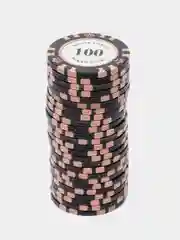 Черный фишки для покера Monte Carlo 14 грамм, номинал 1, 5, 10, 25, 50, 100, 500, 1000 по 25 штук