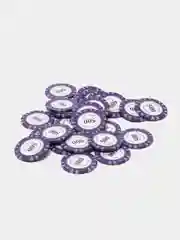 Фиолетовый фишки для покера Monte Carlo 14 грамм, номинал 1, 5, 10, 25, 50, 100, 500, 1000 по 25 штук