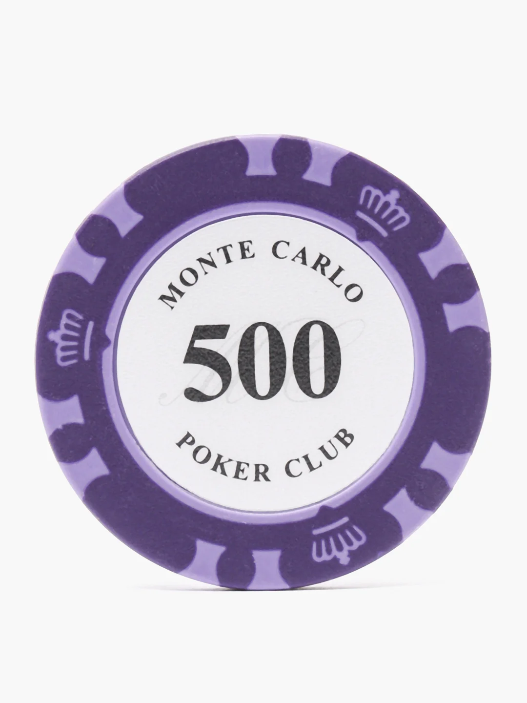 Фиолетовый фишки для покера Monte Carlo 14 грамм, номинал 1, 5, 10, 25, 50, 100, 500, 1000 по 25 штук