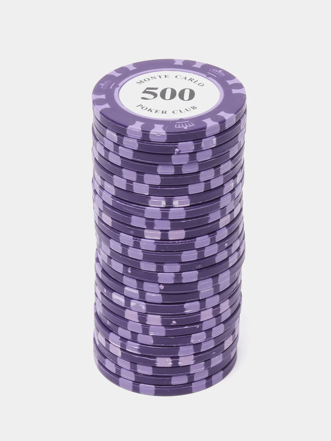 Фиолетовый фишки для покера Monte Carlo 14 грамм, номинал 1, 5, 10, 25, 50, 100, 500, 1000 по 25 штук