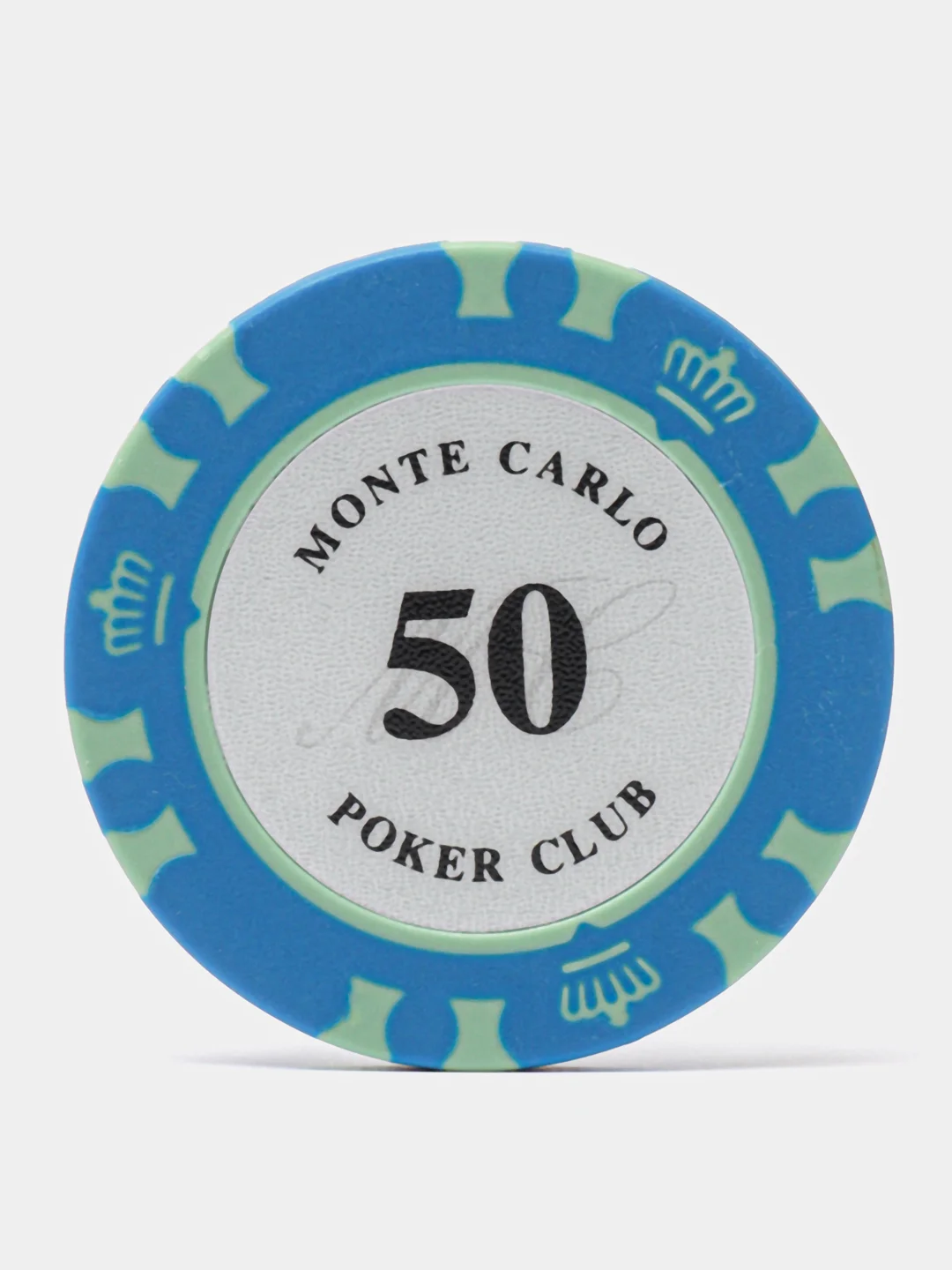 Синий фишки для покера Monte Carlo 14 грамм, номинал 1, 5, 10, 25, 50, 100, 500, 1000 по 25 штук