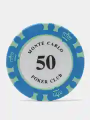 Синий фишки для покера Monte Carlo 14 грамм, номинал 1, 5, 10, 25, 50, 100, 500, 1000 по 25 штук