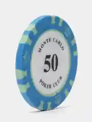Синий фишки для покера Monte Carlo 14 грамм, номинал 1, 5, 10, 25, 50, 100, 500, 1000 по 25 штук