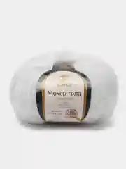 Белый пряжа Камтекс "Мохер Голд", 60% мохер, 20% акрил, 20% хлопок, 250 м