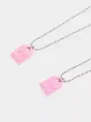 Розовый цепочка парная "Сердечки-конструктор", с подвеской
