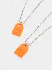 Оранжевый цепочка парная "Сердечки-конструктор", с подвеской