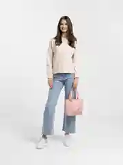 Зелёный хаки сумка шоппер, женская, с принтом