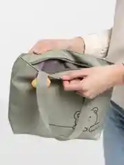 Зелёный хаки сумка шоппер, женская, с принтом