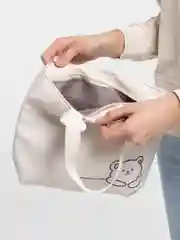 Бежевый сумка шоппер, женская, с принтом