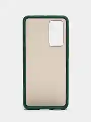 Тёмно-зелёный чехол Huawei P40, Хуавей П40 пластиковый матовый полупрозрачный с рисунком