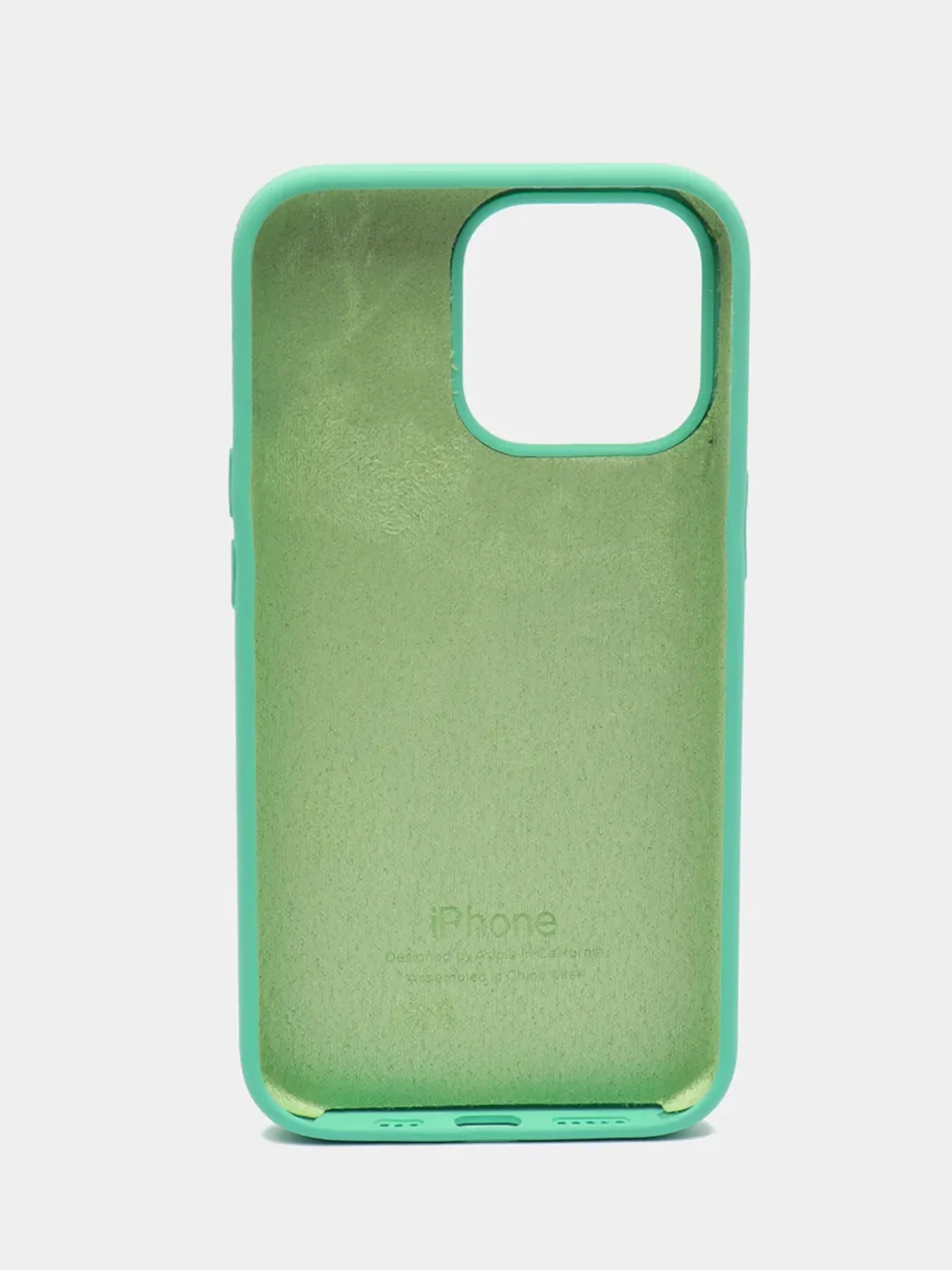 Мятный чехол силиконовый для iPhone 13, 13 Pro, 13 Pro Max, с закрытым низом
