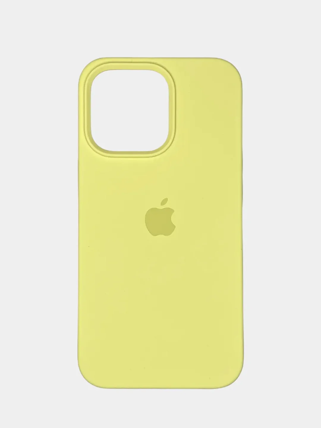 Светло-жёлтый чехол силиконовый для iPhone 13, 13 Pro, 13 Pro Max, с закрытым низом