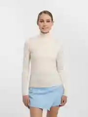 Молочный водолазка женская базовая, свитер с высоким горлом