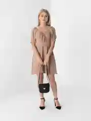 Коричневый сумка женская, через плечо, из экокожи