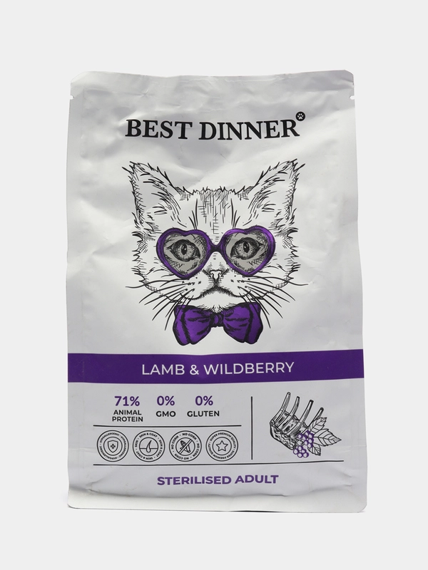 Сухой корм Best Dinner Adult Sterilized для стерилизованных кошек, ягненок и ягоды, 400 г