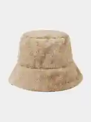 Бежевый панама женская, меховая
