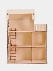 Бежевый кукольный домик, деревянный