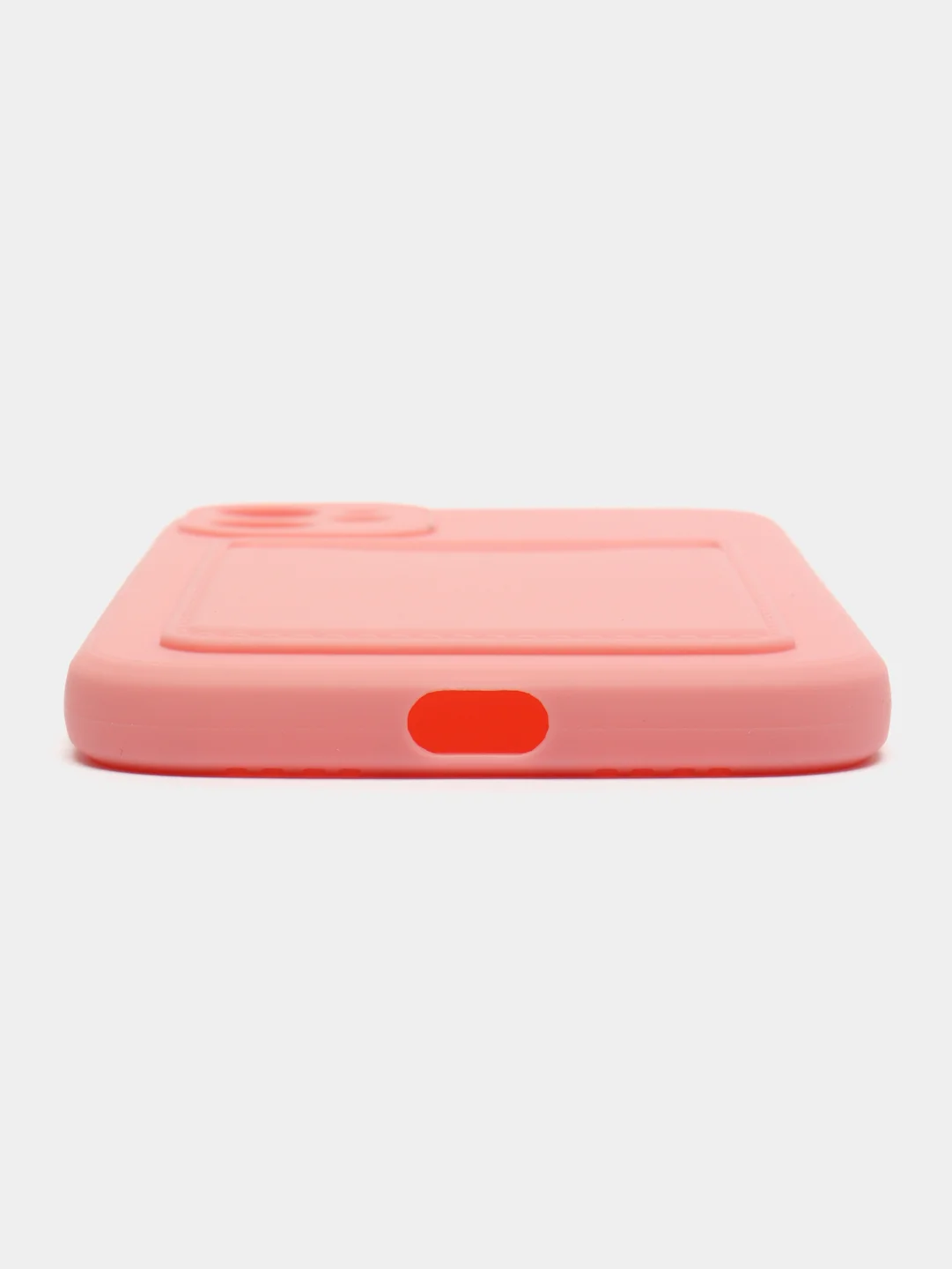 Розовый чехол с карманом для карт iPhone XR, 11, 12Pro, 13Pro, цветной силикон
