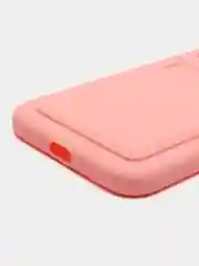 Розовый чехол с карманом для карт iPhone XR, 11, 12Pro, 13Pro, цветной силикон
