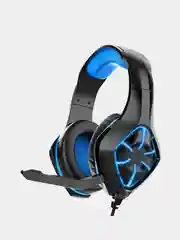 Синий игровая полноразмерная гарнитура RGB, проводные наушники, USB, 2 х 3.5, переходник