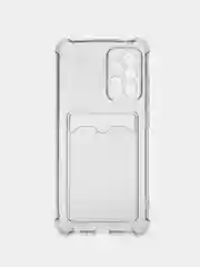 Серый чехол для Samsung Galaxy (Самсунг Галакси) A50, Note20, S21, S22 с карманом для карт