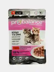 Корм влажный для котят ProBalance "1st Diet", с телятиной в желе, 28 штук по 85 г