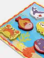 Лазурный деревянная рамка с вкладышами, развивающая игрушка