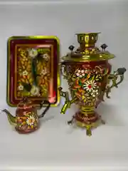Алый самовар электрический "Хохлома", с подносом и чайником, 3 л