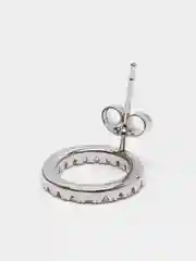 Круглые серьги-колечки со стразами, гвоздики