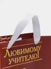 Коричневый подарочный ламинированный пакет "Учителю, преподавателю или воспитателю года"