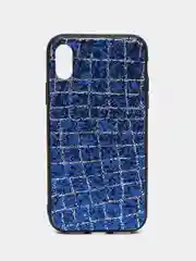 Индиго чехол для iPhone X / Xs пластиковый со стразами