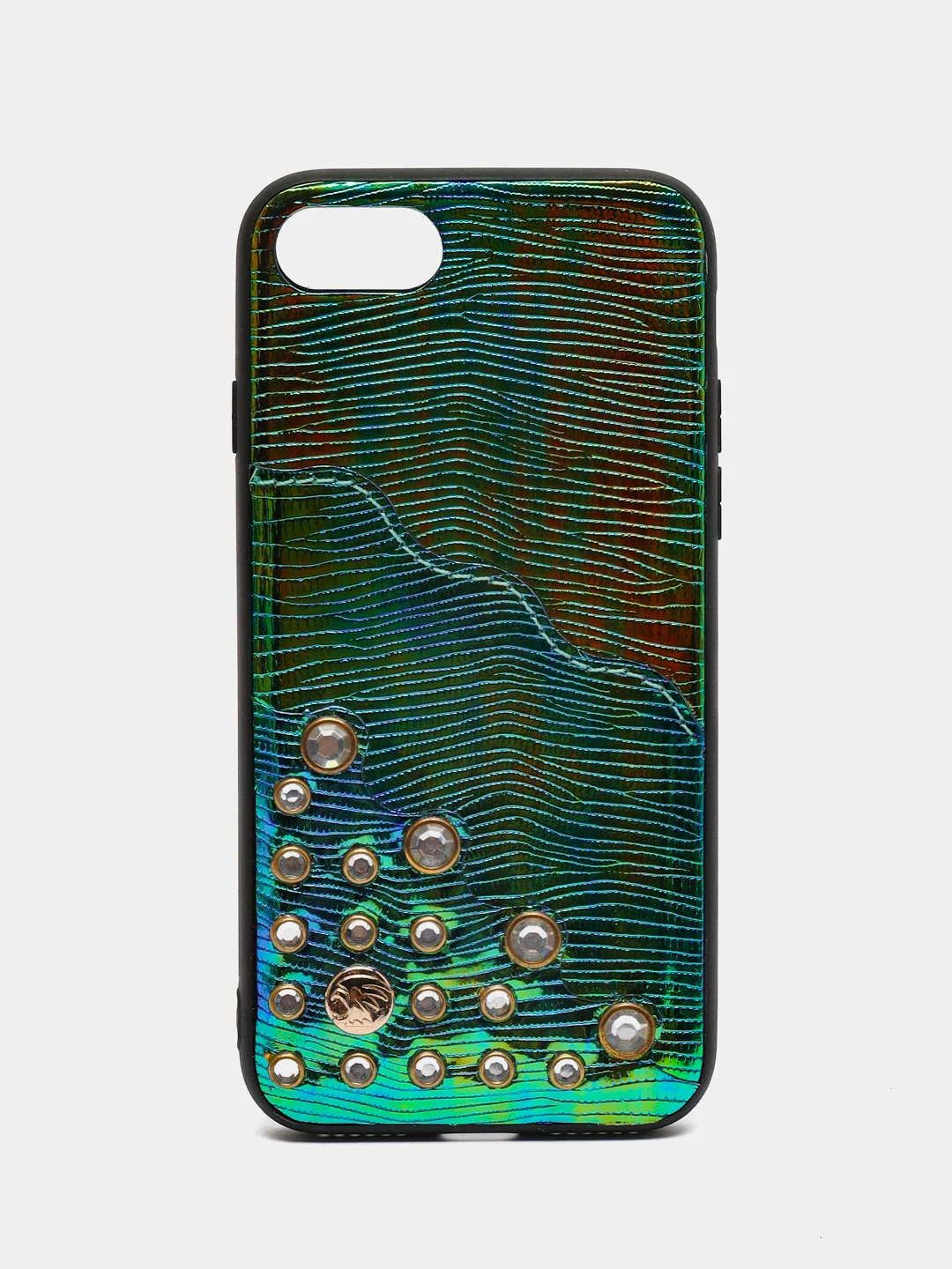 Зеленый чехол iPhone 6 / 6s / 7 / 8 / Se 2020 / 7 Plus / 8 Plus кожа,хамелеон,карман для карты