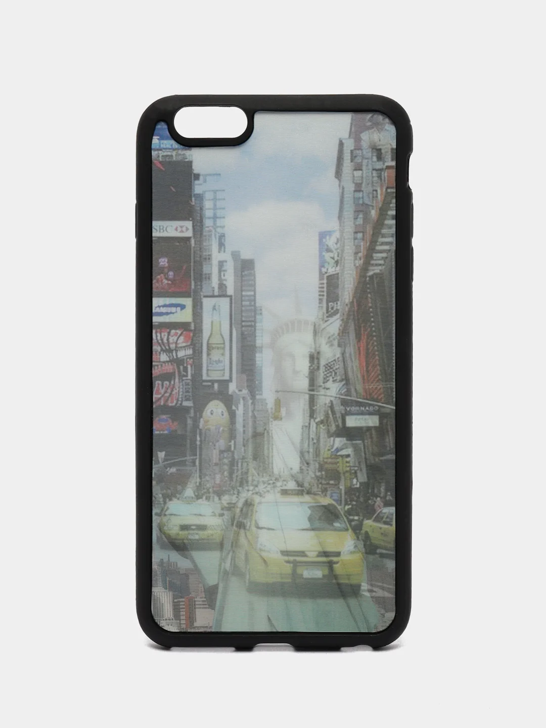 Желтый силиконовый чехол iPhone 6 Plus с рисунком галография