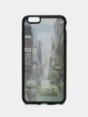 Желтый силиконовый чехол iPhone 6 Plus с рисунком галография