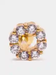 Бордовый микросерьга-пирсинг "Gold" со стержнем из нержавеющей стали